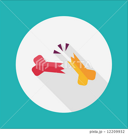 bone fracture flat icon with long shadow 12209932