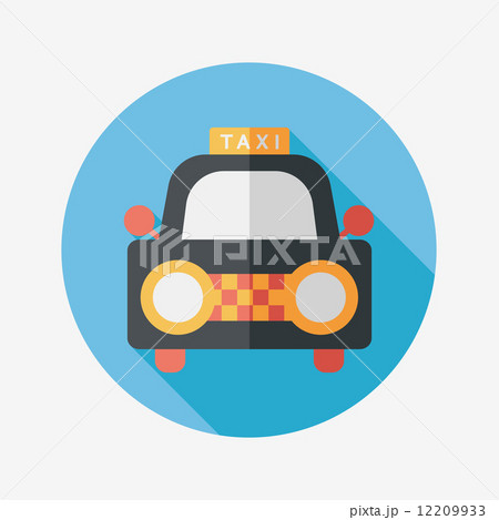 taxi flat icon with long shadow 12209933
