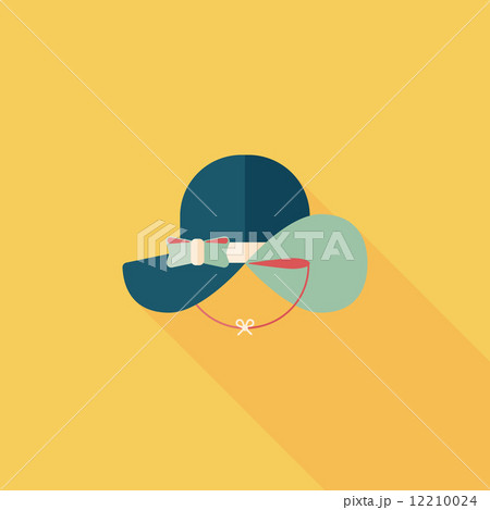 Women hat flat icon with long shadow Women hat flat icon with long shadow 12210024