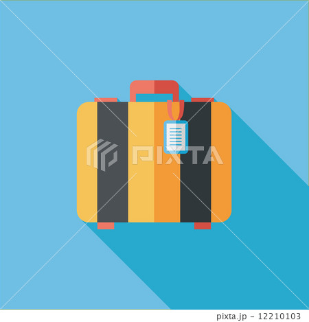 vintage travel suitcases, flat icon with long shadow vintage travel suitcases, flat icon with long shadow 12210103