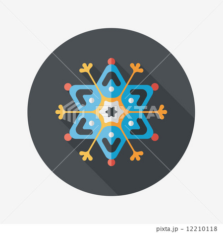 snowflake flat icon with long shadow eps10 12210118
