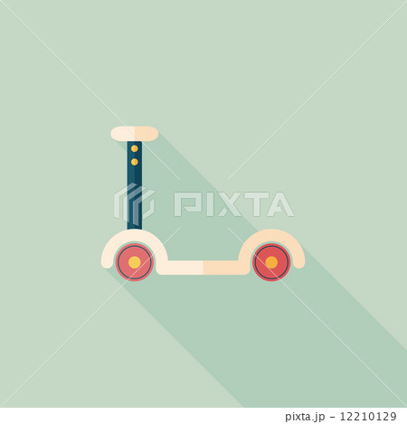 scooter flat icon with long shadow 12210129