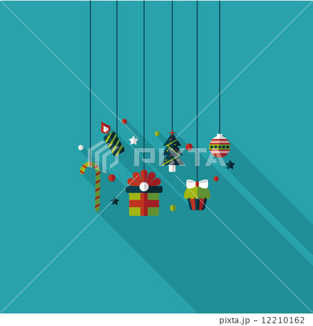 Christmas hanging flat icon with long shadow,eps10 12210162