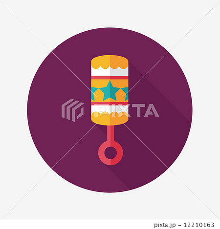 baby rattle flat icon with long shadow,eps10 12210163