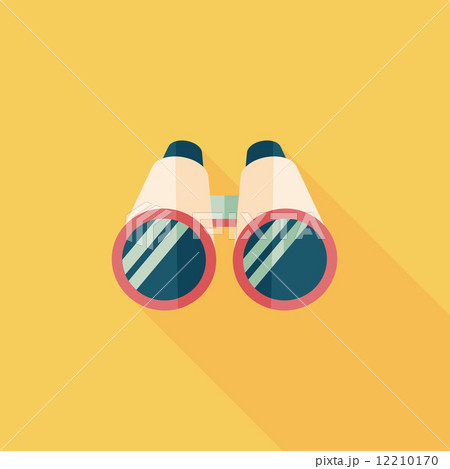Binoculars flat icon with long shadow Binoculars flat icon with long shadow 12210170