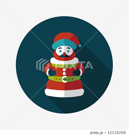 Santa Claus flat icon with long shadow eps10のイラスト素材 [12210208] - PIXTA