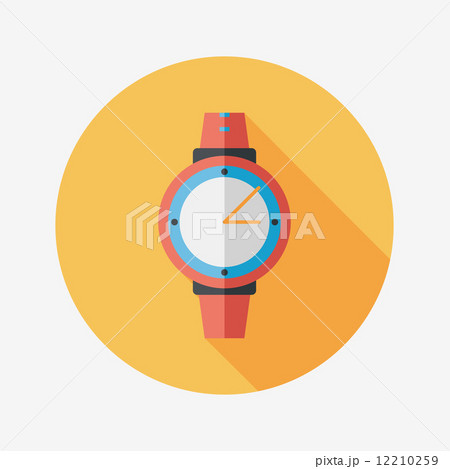 Wristwatch flat icon with long shadow 12210259