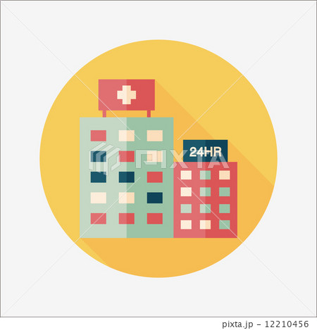 hospital flat icon with long shadow 12210456