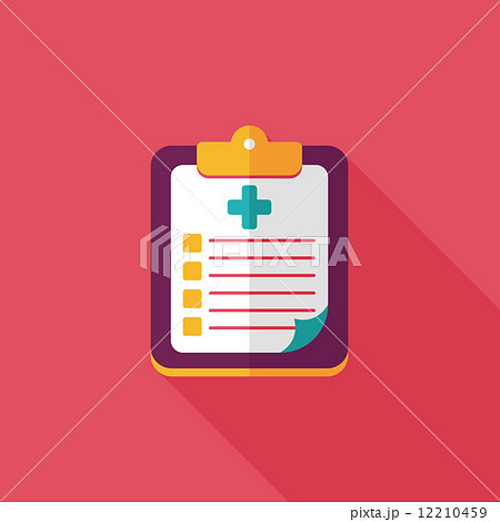 clinical record flat icon with long shadow 12210459