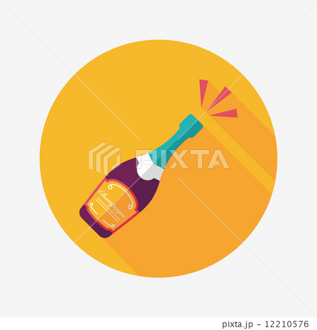 Wine bottle flat icon with long shadow,eps10 12210576