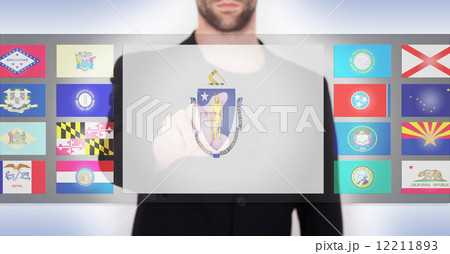 Hand pushing on a touch screen interface 12211893