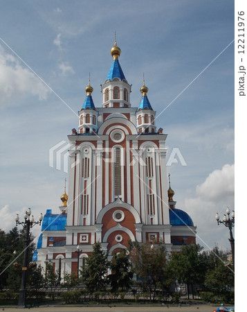 ロシア ハバロフスク ウスペンスキー大聖堂の写真素材