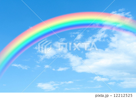 虹のある風景のイラスト素材