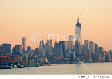 New York City downtown sunset 12214650