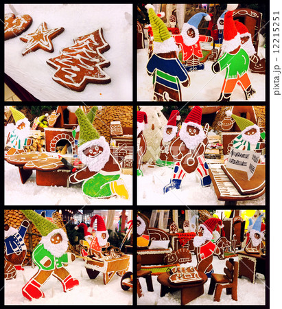 Collage of Christmas gingerbread cookies Collage of Christmas gingerbread cookies 12215251
