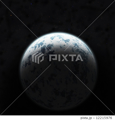 Realistic blue planet against the starry sky. 12215976