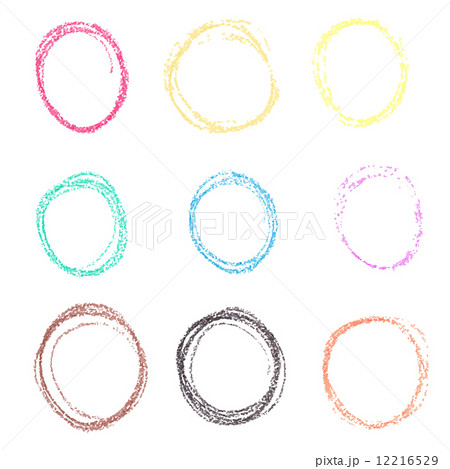 Set of colored spots of wax crayon, isolated on white background 12216529