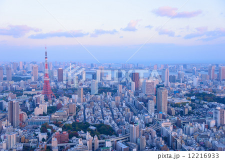 東京の夕景　品川方面 12216933