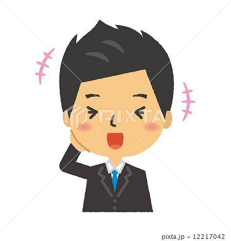 ビジネスマン　照れる　照れ笑い 12217042