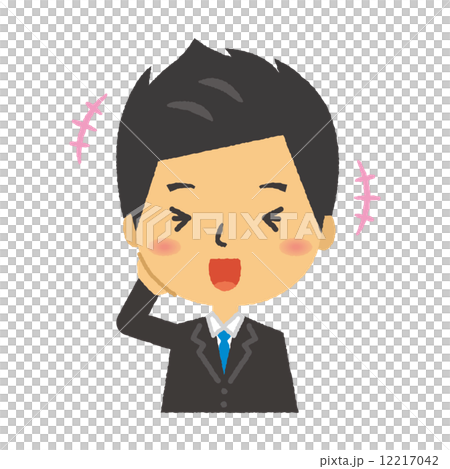 ビジネスマン　照れる　照れ笑い 12217042