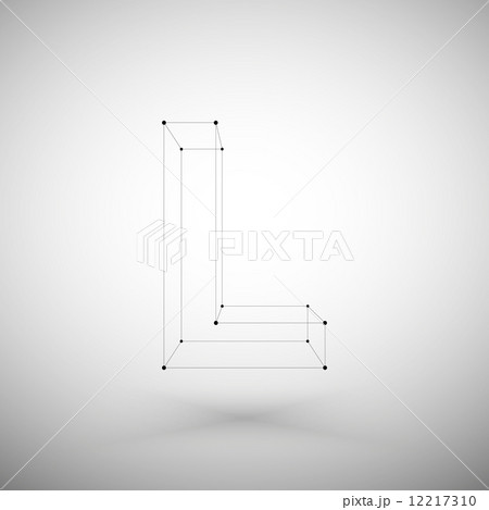 Three dimensional mesh stylish alphabet letter sign isolated on white background, single color clear 12217310