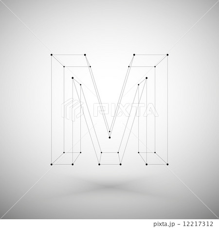 Three dimensional mesh stylish alphabet letter sign isolated on white background, single color clear 12217312