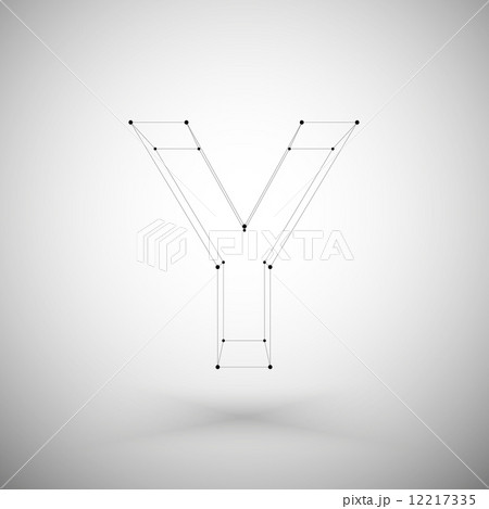 Three dimensional mesh stylish alphabet letter sign isolated on white background, single color clear Three dimensional mesh stylish alphabet letter sign isolated on white background, single color clear 12217335
