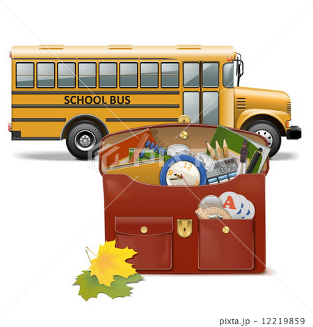 Vector Schoolbag and Bus 12219859