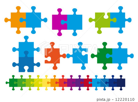 set of jigsaw puzzle, vector design elements 12220110