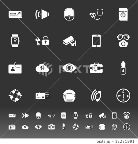 Passenger security icons on gray background Passenger security icons on gray background 12221991