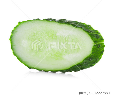 slice cucumber on white background 12227551