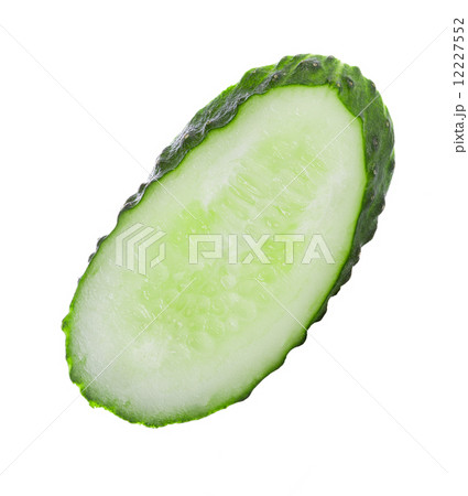 slice cucumber on white background 12227552
