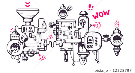 Vector industrial illustration background of the operating mecha Vector industrial illustration background of the operating mecha 12228797