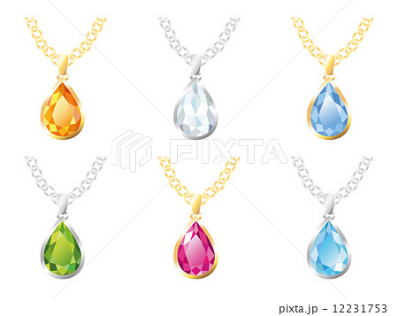 Six Pendants Isolated Objectsのイラスト素材