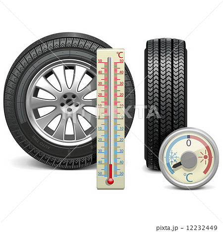 Vector Winter Tire and Thermometer 12232449