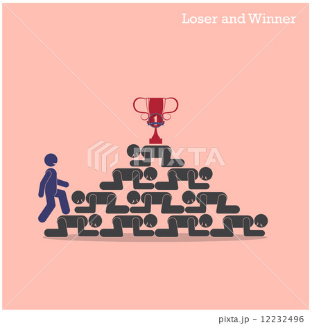 Winner walk over stairs of loser concept. Competition concept Winner walk over stairs of loser concept. Competition concept 12232496