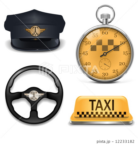 Vector Retro Taxi Icons 12233182