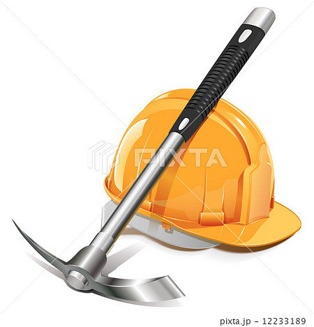 Vector Pickaxe with Helmet Vector Pickaxe with Helmet 12233189