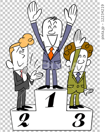 表彰台とビジネスマン のイラスト素材