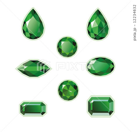 Emeralds Set Isolated Objects 12234632
