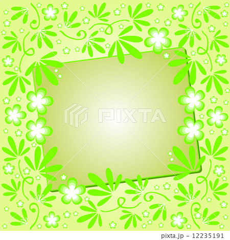 Green background with floral ornament 12235191