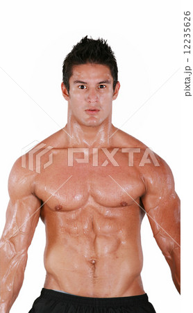 Handsome muscular man isolated on white background Handsome muscular man isolated on white background 12235626