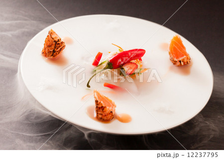 Liquid nitrogen treated salmon and chili pepper 12237795