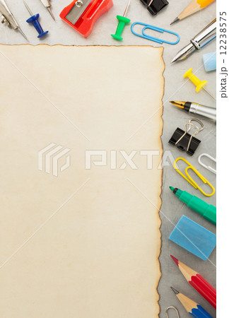school accessories at old background 12238575