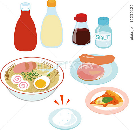 塩分が多く含まれる食品のイラスト素材