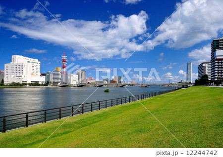 信濃川と万代橋 12244742