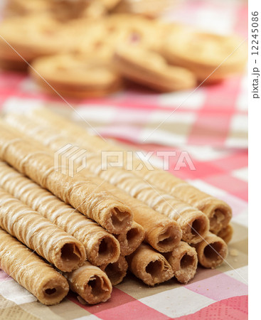 Sweet tubules on a table 12245086