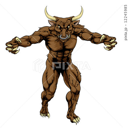 Minotaur bull scary sports mascot Minotaur bull scary sports mascot 12245985