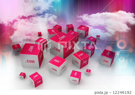 Dot com domain in cubes Dot com domain in cubes 12246192