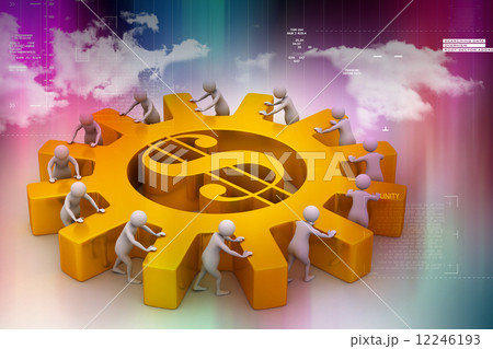 3d people push the dollar wheel 12246193